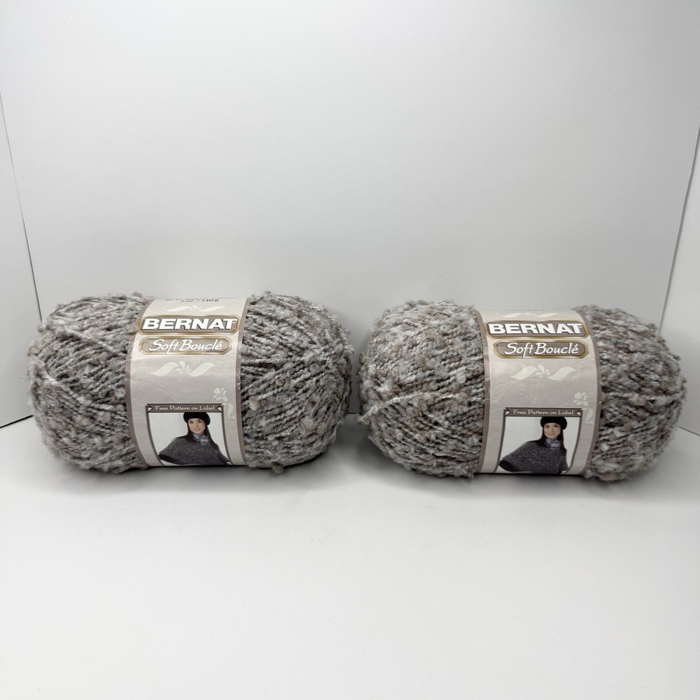 Bernat Soft Boucle Skeins Lot of 2 Slate Shades 26948 Bulky Yarn 5oz/140g each